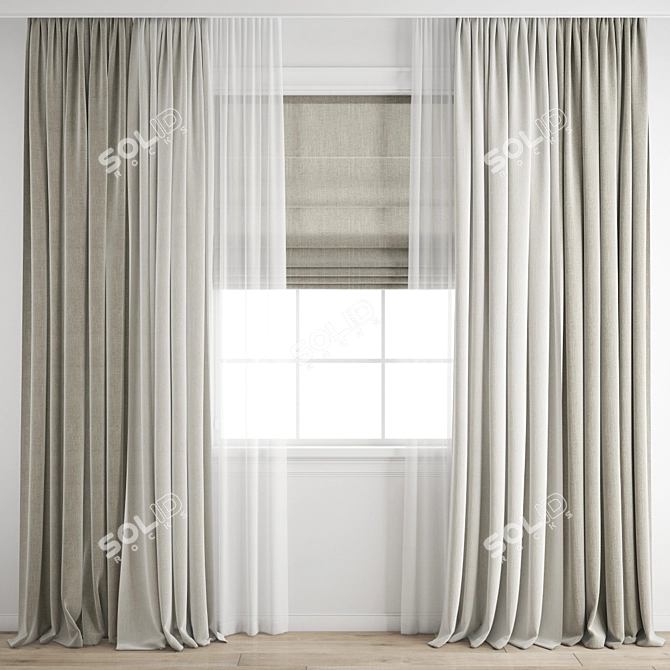 Polygonal Curtain Model Archive 3D model image 1