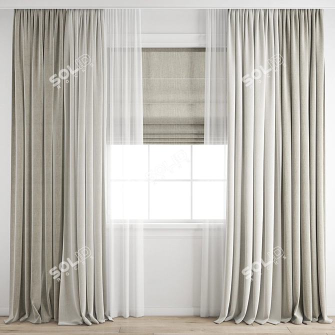 Polygonal Curtain Model Archive 3D model image 4