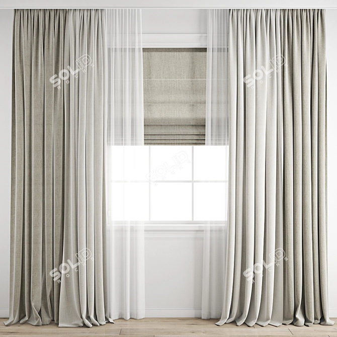 Polygonal Curtain Model Archive 3D model image 5