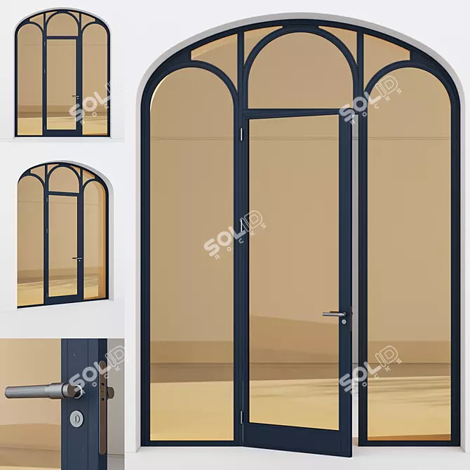 Corona Render Aluminium Door Model 3D model image 1
