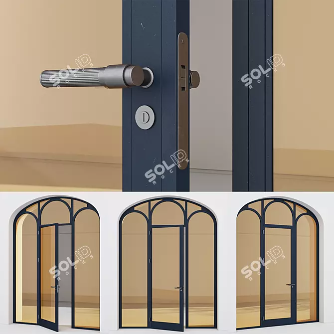 Corona Render Aluminium Door Model 3D model image 3