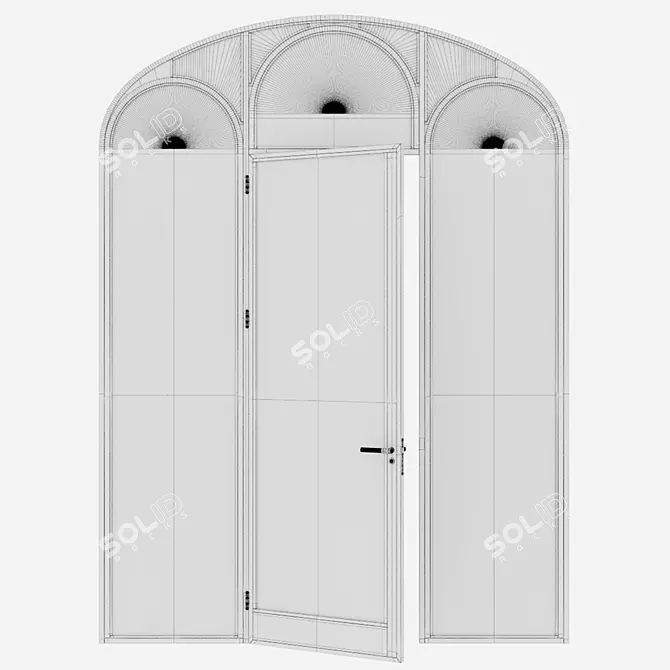 Corona Render Aluminium Door Model 3D model image 4