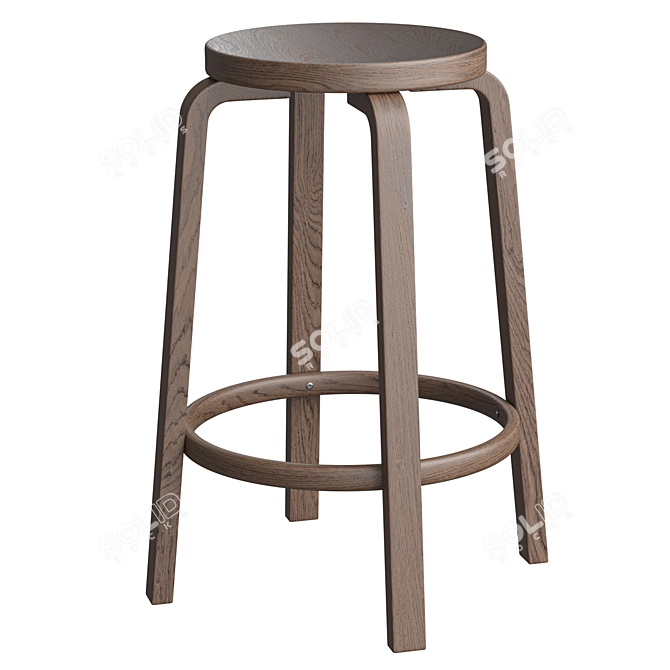 Sleek Modern Artek Bar Stool 3D model image 1