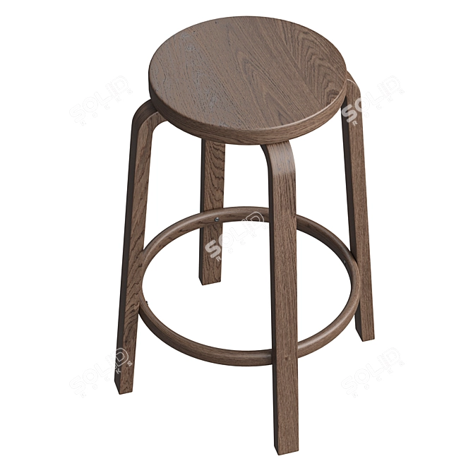 Sleek Modern Artek Bar Stool 3D model image 3