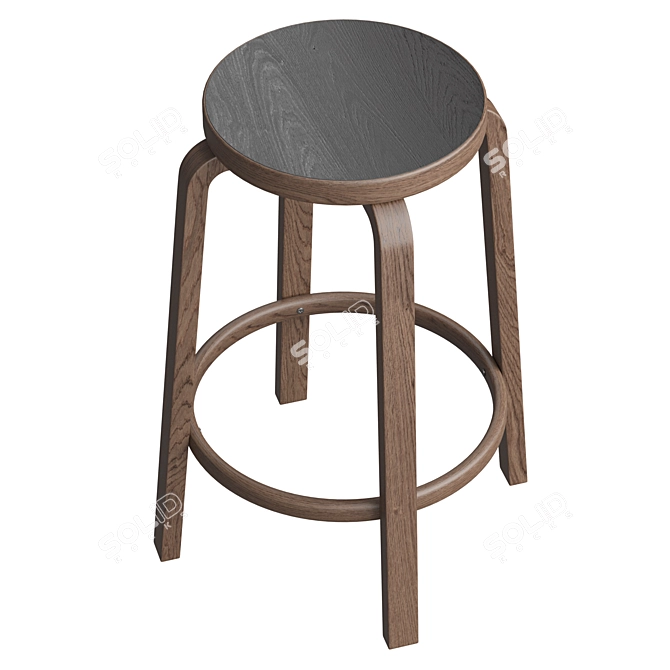 Sleek Modern Artek Bar Stool 3D model image 4