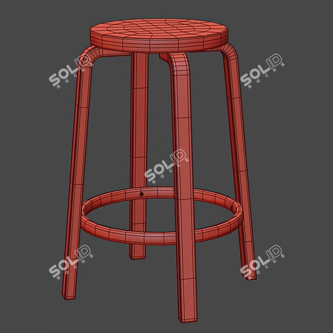 Sleek Modern Artek Bar Stool 3D model image 5