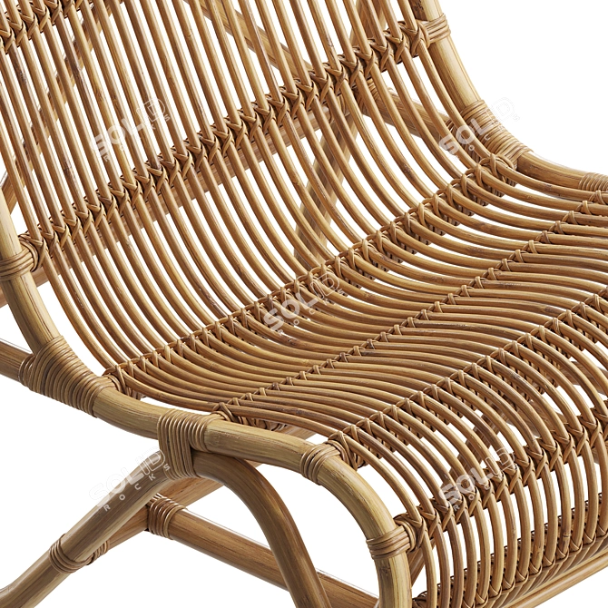 Modern Rattan Lounge Chair 3D model image 3