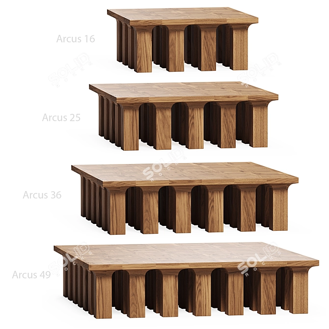 Sleek Arcus Coffee Table Collection 3D model image 7