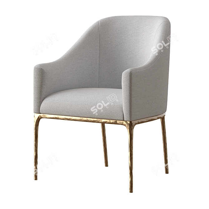 Sleek Slope Dining Armchair 3D model image 1