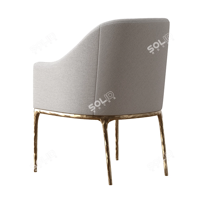 Sleek Slope Dining Armchair 3D model image 2