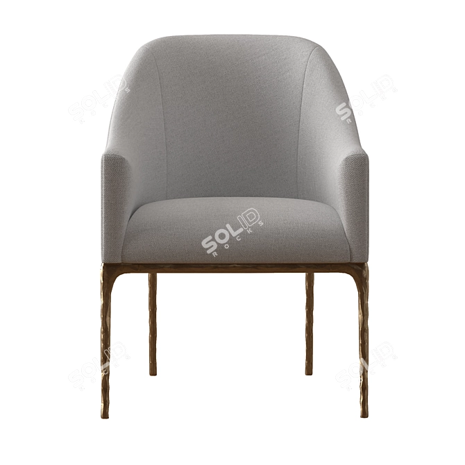 Sleek Slope Dining Armchair 3D model image 4