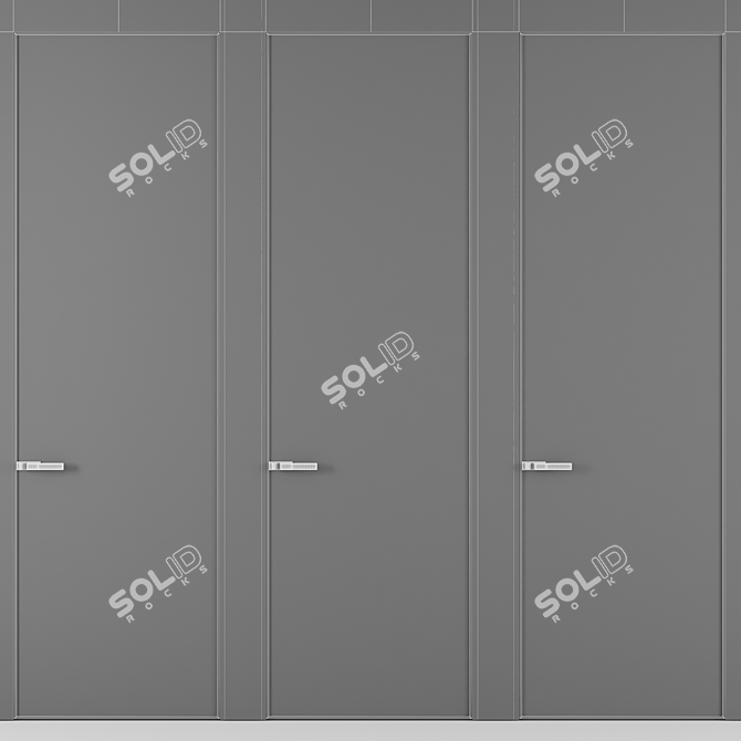 Modern Door Set, 3000x900mm 3D model image 2