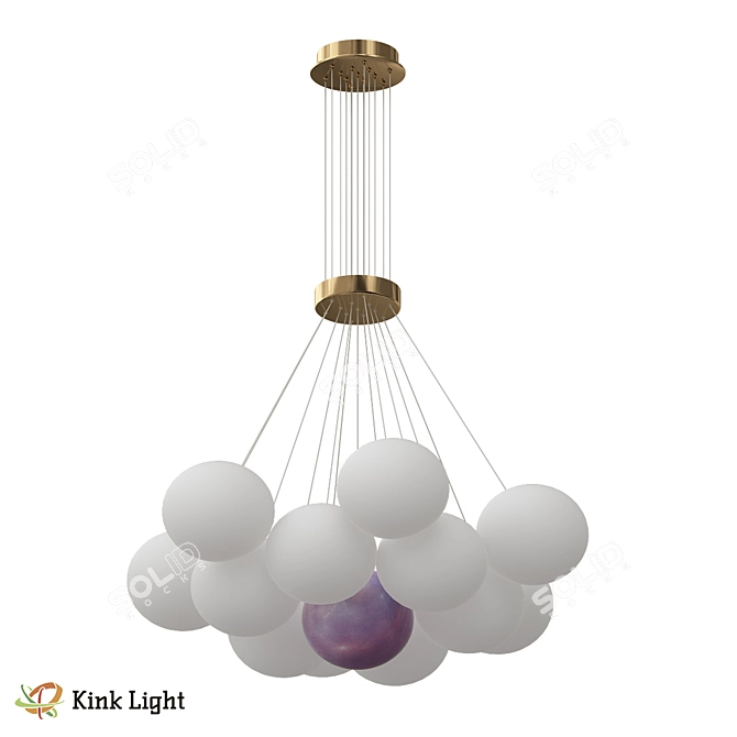 Scandinavian Bronze Pendant Light 3D model image 1