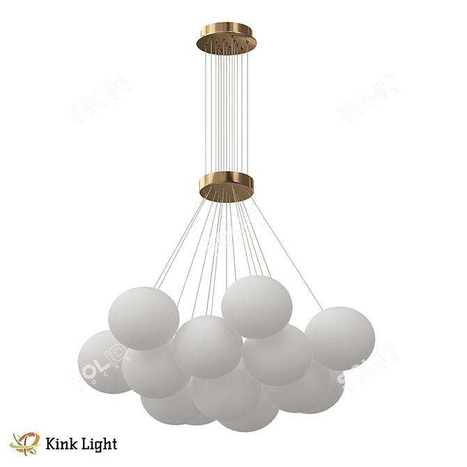 Scandinavian Bronze Pendant Light 3D model image 2