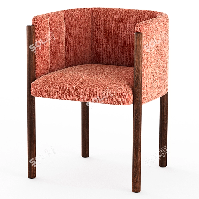 Baia Fabric Armchair by Bross 3D model image 1