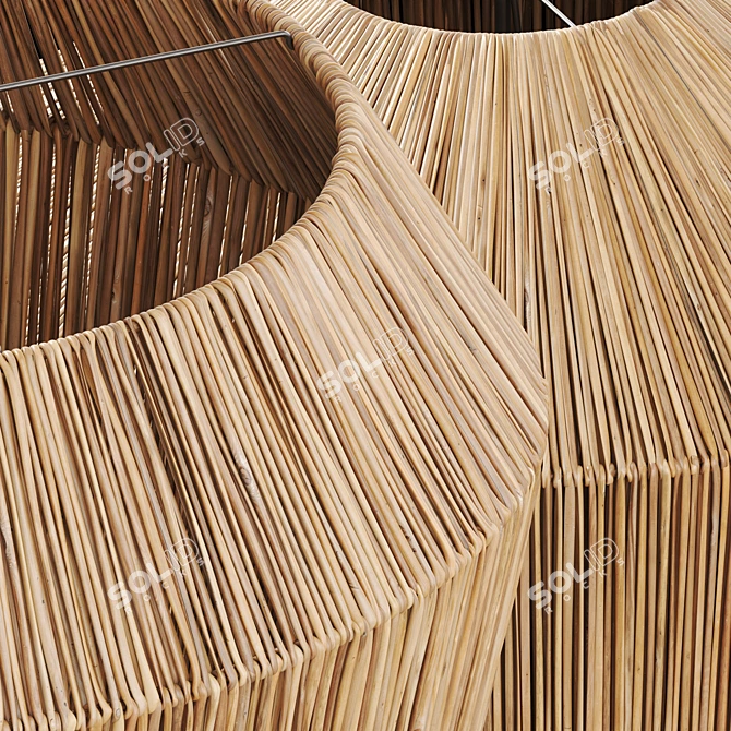 Textured Wicker Lamp 3D Model 3D model image 3