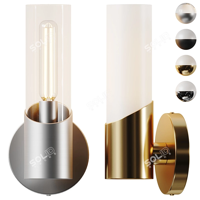 Modern Opal Glass Vanity Sconce 3D model image 4