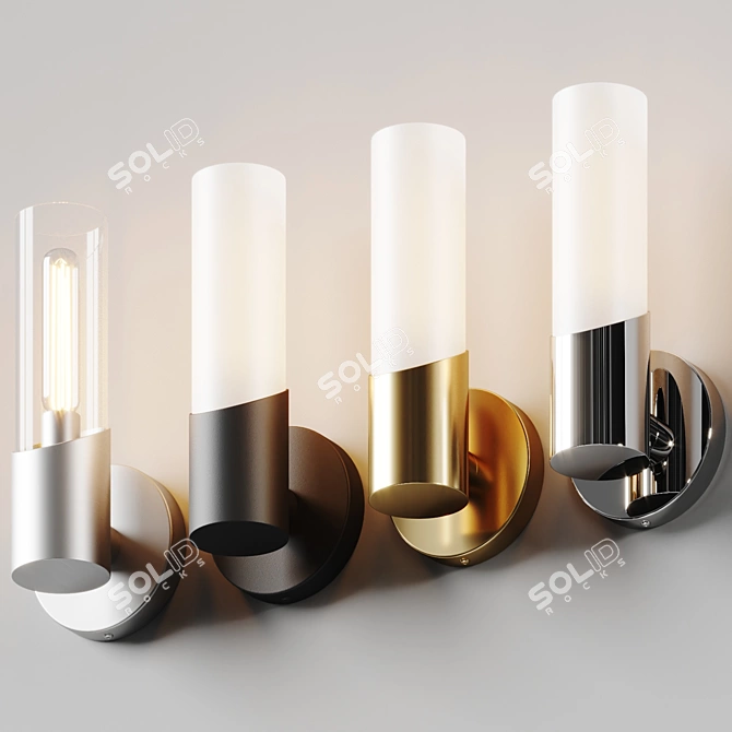 Modern Opal Glass Vanity Sconce 3D model image 2