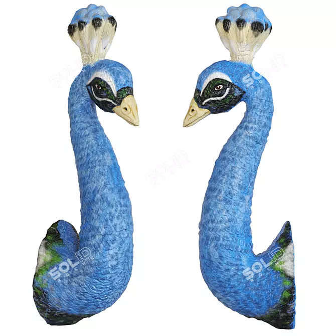 Peacock Wall Decor Art 3D model image 1