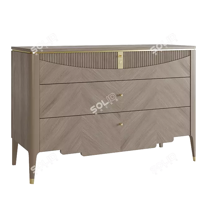 Carpanese 3-Drawer Chest, Furnishings 3D model image 1