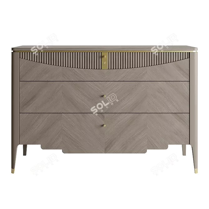 Carpanese 3-Drawer Chest, Furnishings 3D model image 2