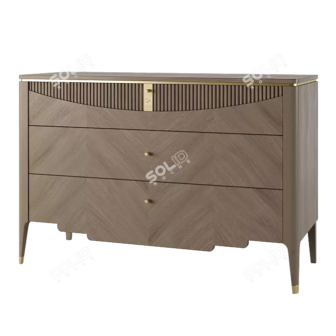 Carpanese 3-Drawer Chest, Furnishings 3D model image 3