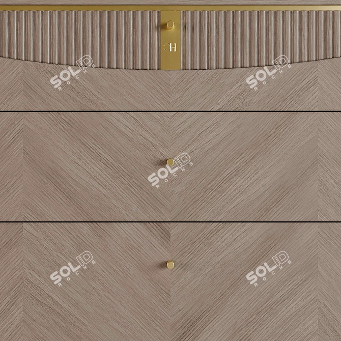 Carpanese 3-Drawer Chest, Furnishings 3D model image 4