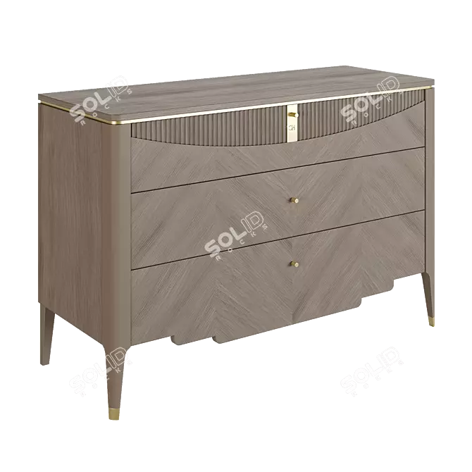 Carpanese 3-Drawer Chest, Furnishings 3D model image 5