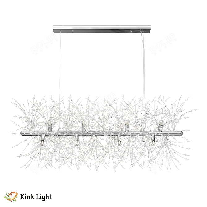 Scandinavian Crystal Chandelier Chrome 3D model image 1