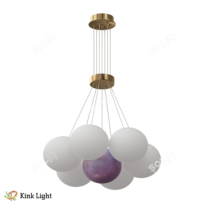 Scandinavian Bronzed Pendant Light 3D model image 1