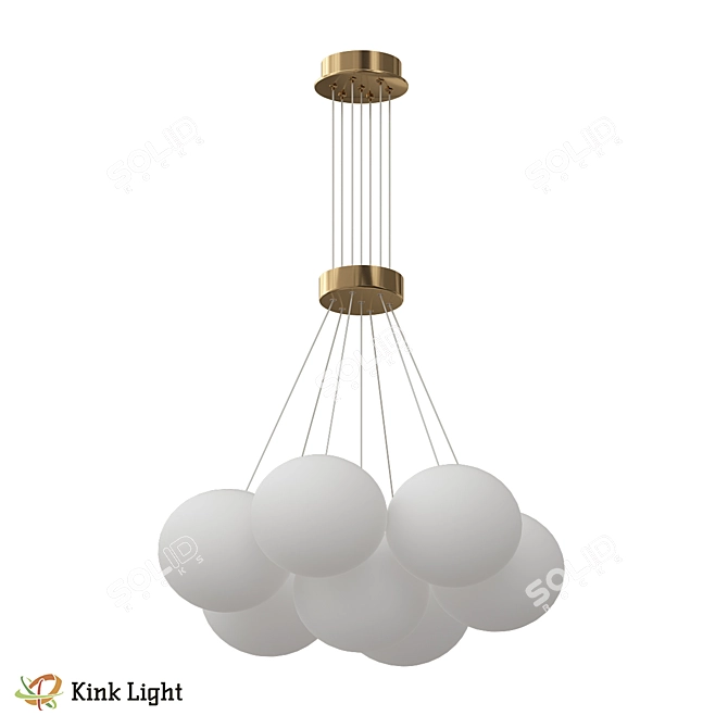 Scandinavian Bronzed Pendant Light 3D model image 2