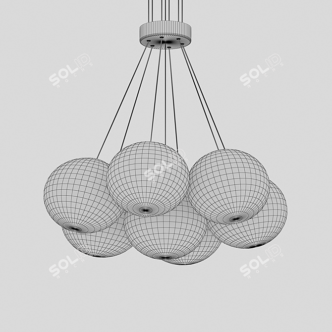 Scandinavian Bronzed Pendant Light 3D model image 3