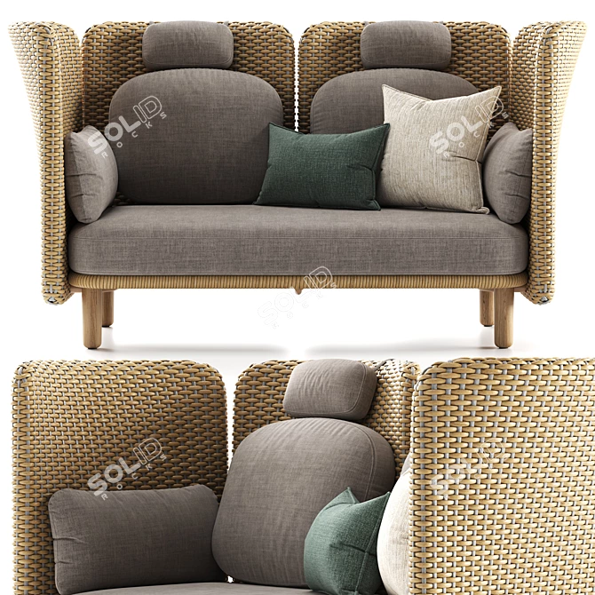 Arch 2 Seater Outdoor Sofa 3D model image 2