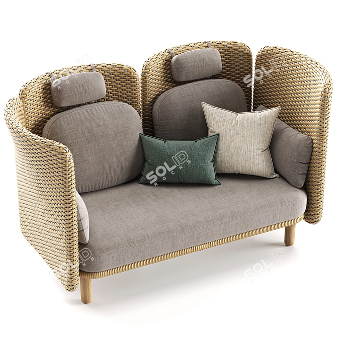 Arch 2 Seater Outdoor Sofa 3D model image 5