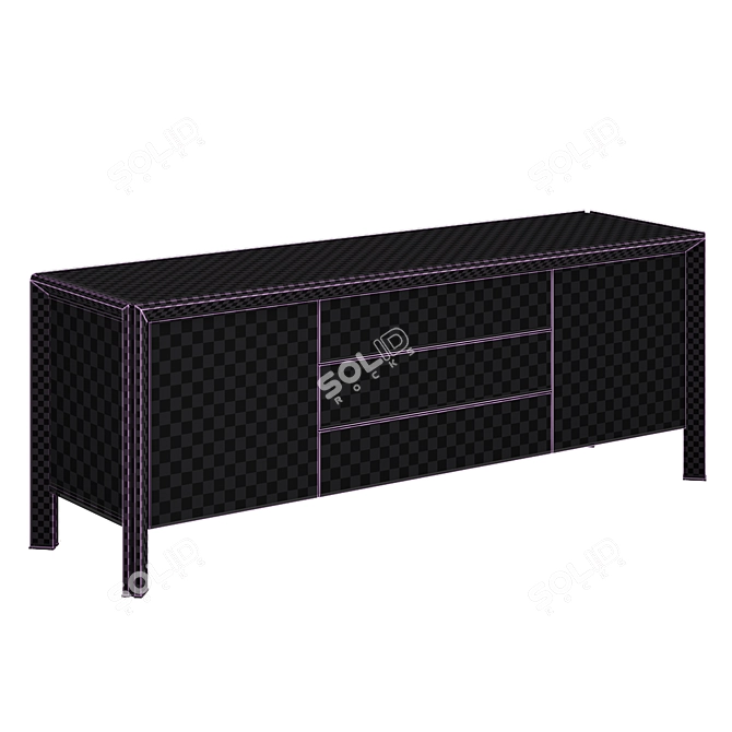 Modern Wooden Sideboard: Easy Edit 3D model image 3