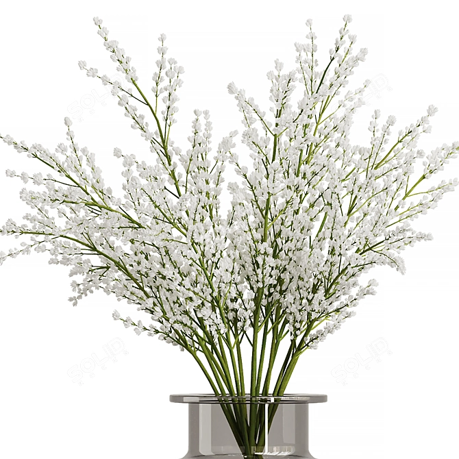 Ethereal Baby's Breath Bouquet 3D model image 2