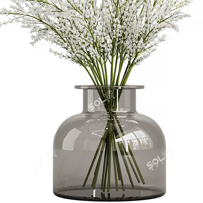 Ethereal Baby's Breath Bouquet 3D model image 3