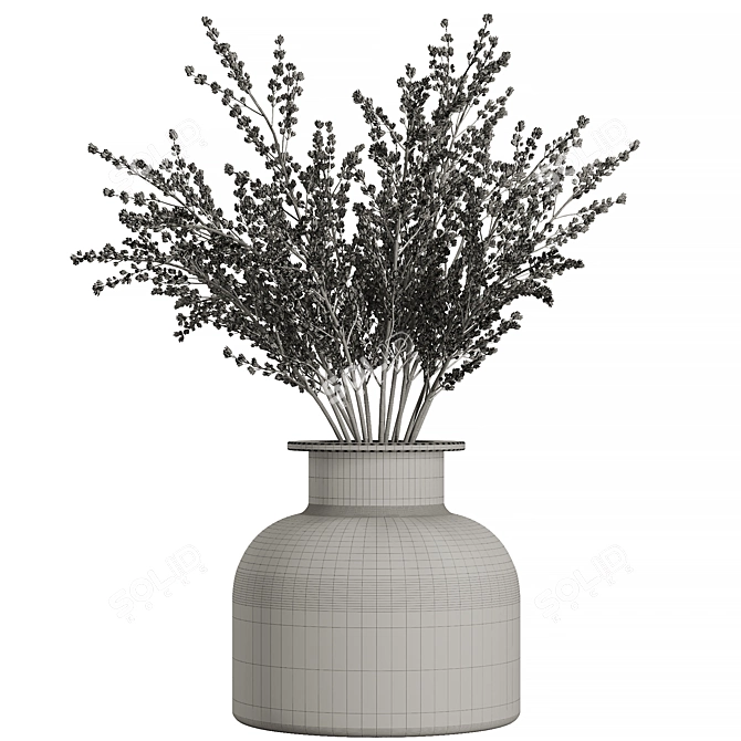 Ethereal Baby's Breath Bouquet 3D model image 4