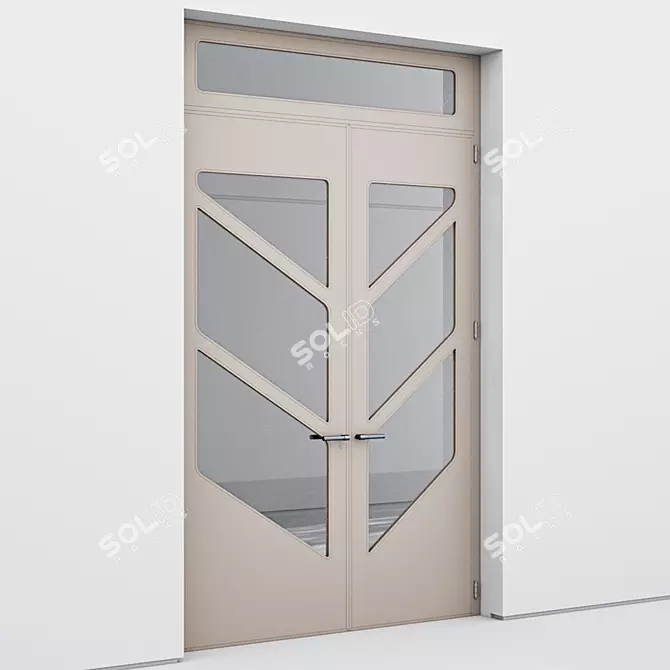 Modern Aluminum Door Render Corona 3D model image 2