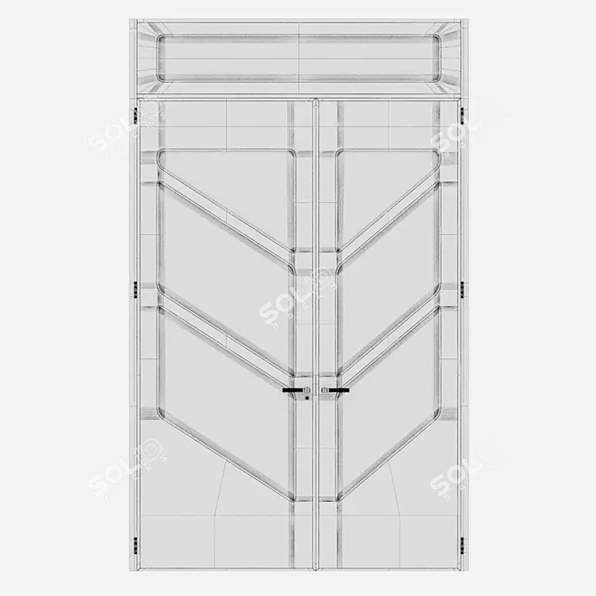 Modern Aluminum Door Render Corona 3D model image 4