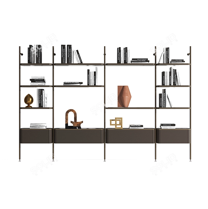  Radice Bookcase by Natuzzi: Stylish functionality 3D model image 2