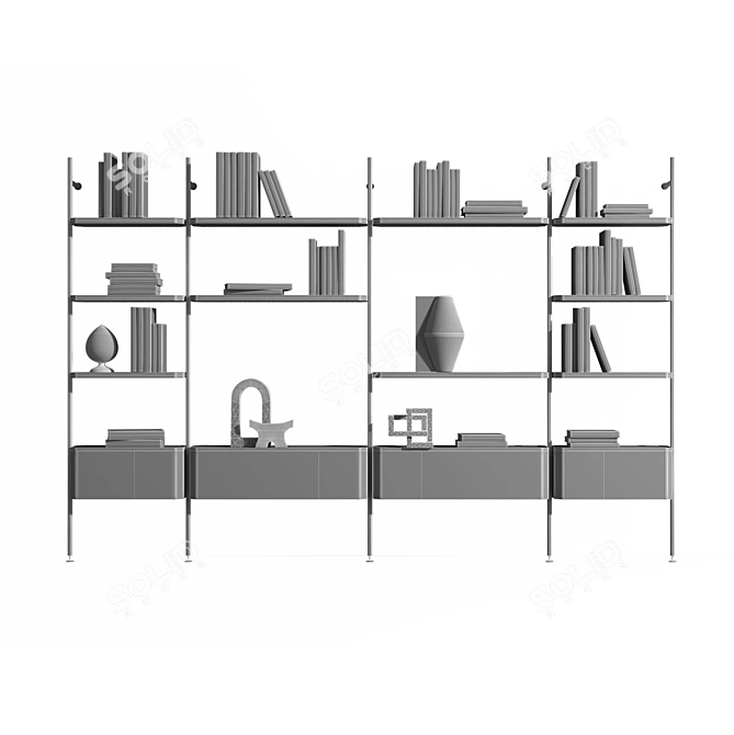  Radice Bookcase by Natuzzi: Stylish functionality 3D model image 3