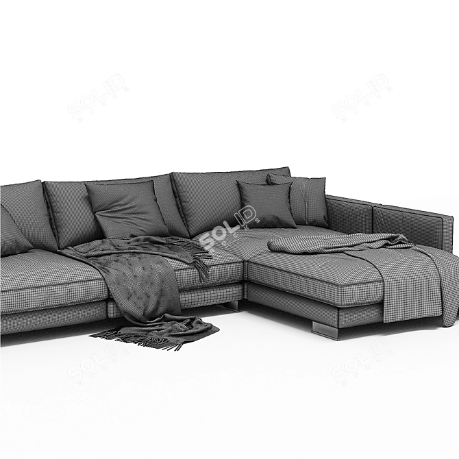 Modern Italian Chaise Longue Sofa 3D model image 4