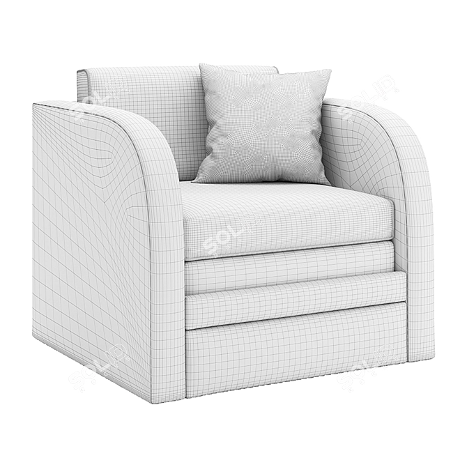 Compact Telescopic Sofa Bed 3D model image 4