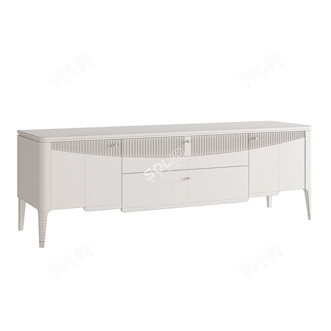 Italian Carpanese TV Cabinet Wood Metal 3D model image 4