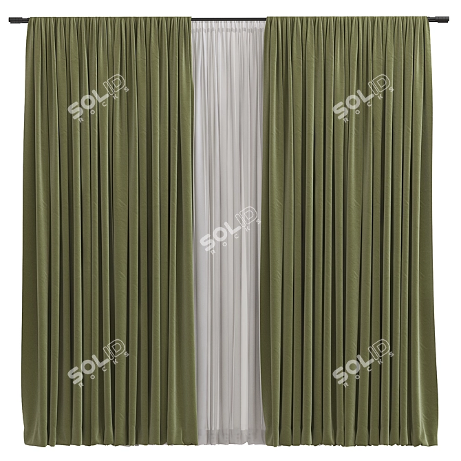  Revamped Retopologized Curtain 3D model image 1