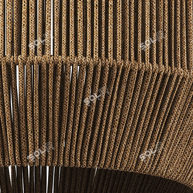 Modern Wicker Lamp Fixture 3D model image 2