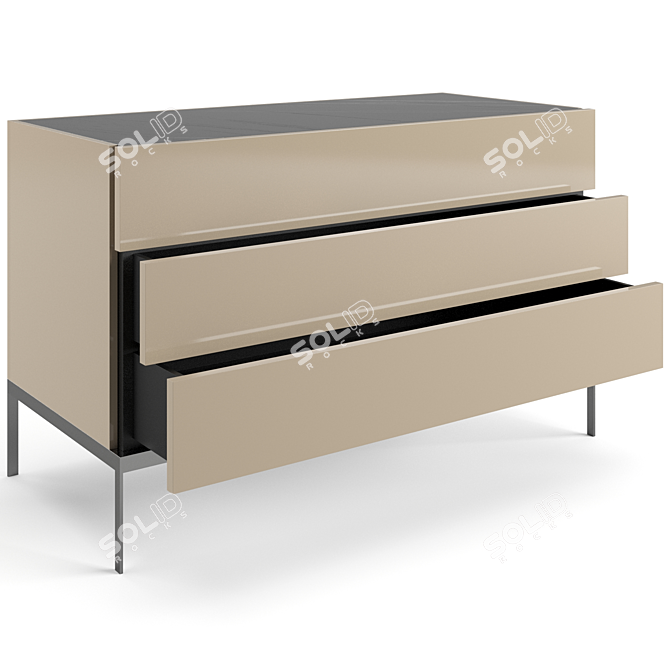 Modern Molteni 606 Chest 120cm 3D model image 1