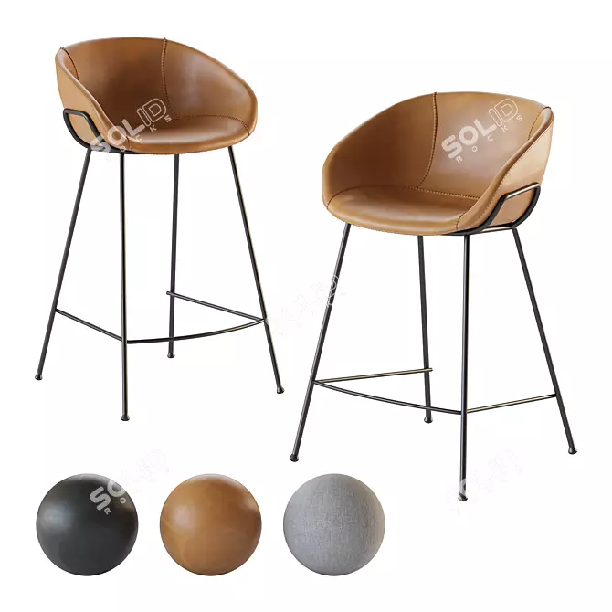 ZUIVER Feston Bar and Counter Stool 3D model image 2