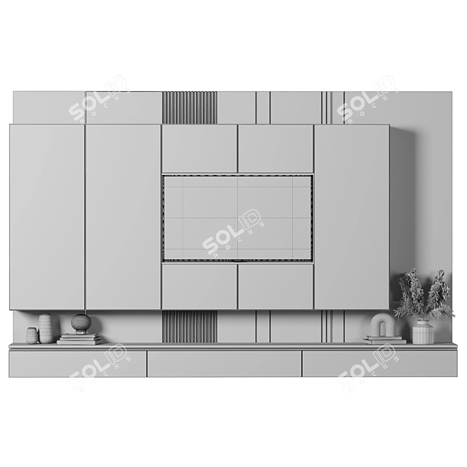  Customize TV Wall 3D Model 3D model image 4